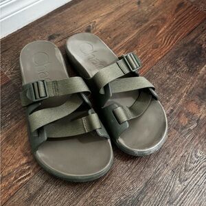 Chaco Forest Green Slide Sandals